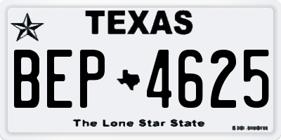 TX license plate BEP4625