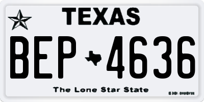 TX license plate BEP4636