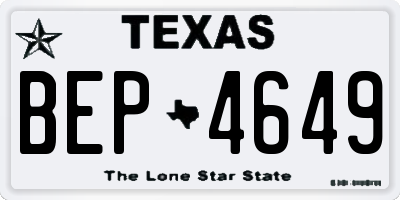TX license plate BEP4649