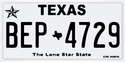 TX license plate BEP4729