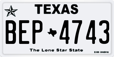 TX license plate BEP4743