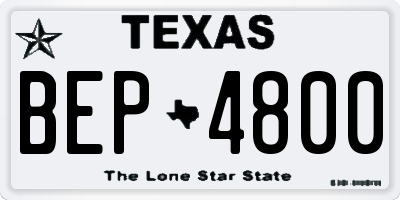 TX license plate BEP4800