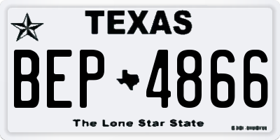TX license plate BEP4866