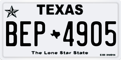 TX license plate BEP4905