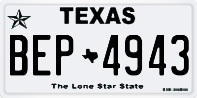 TX license plate BEP4943