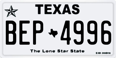 TX license plate BEP4996