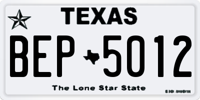 TX license plate BEP5012