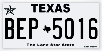 TX license plate BEP5016