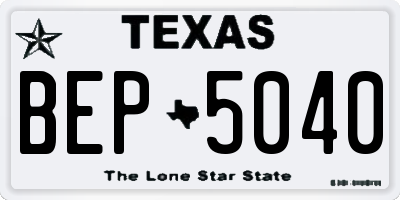 TX license plate BEP5040
