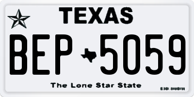 TX license plate BEP5059