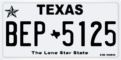 TX license plate BEP5125