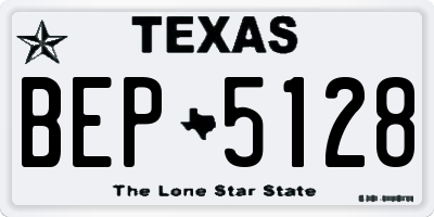 TX license plate BEP5128