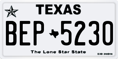 TX license plate BEP5230