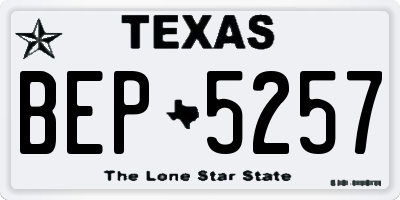 TX license plate BEP5257