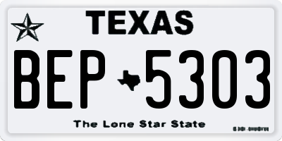TX license plate BEP5303