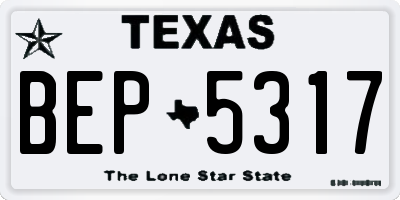 TX license plate BEP5317