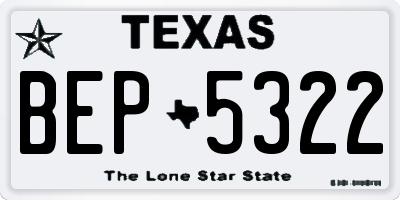 TX license plate BEP5322