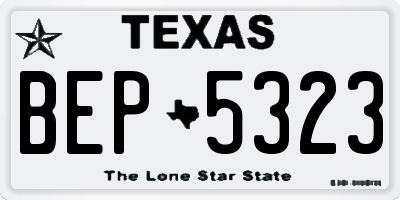 TX license plate BEP5323