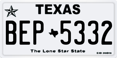 TX license plate BEP5332