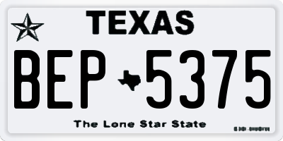 TX license plate BEP5375