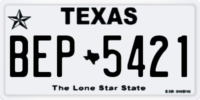 TX license plate BEP5421