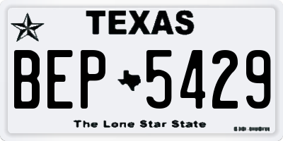 TX license plate BEP5429