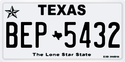 TX license plate BEP5432