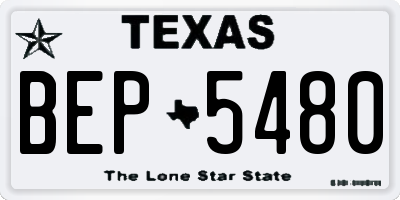 TX license plate BEP5480