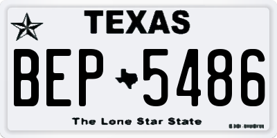 TX license plate BEP5486
