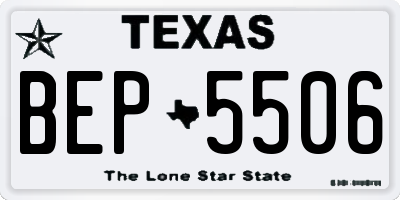 TX license plate BEP5506