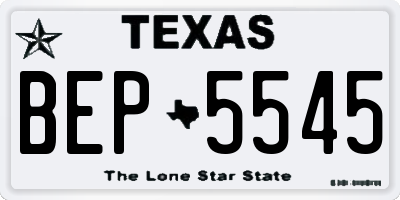 TX license plate BEP5545