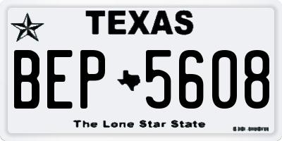 TX license plate BEP5608