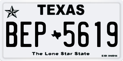 TX license plate BEP5619