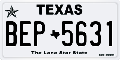 TX license plate BEP5631