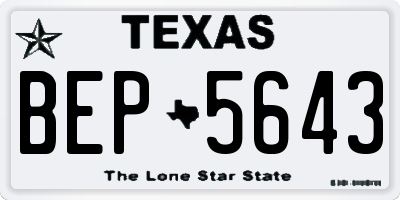 TX license plate BEP5643