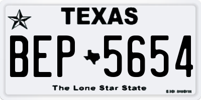 TX license plate BEP5654