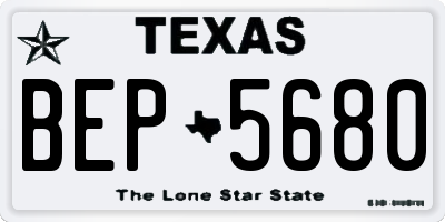TX license plate BEP5680