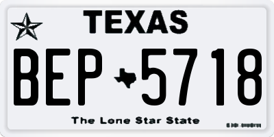 TX license plate BEP5718