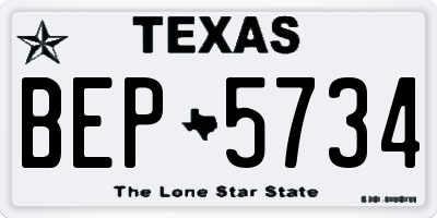 TX license plate BEP5734