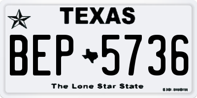 TX license plate BEP5736