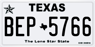 TX license plate BEP5766