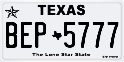 TX license plate BEP5777