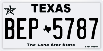 TX license plate BEP5787