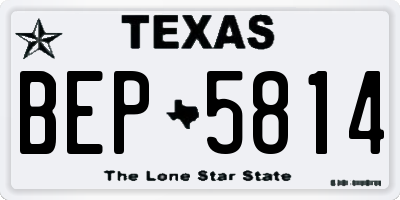 TX license plate BEP5814