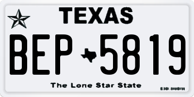 TX license plate BEP5819