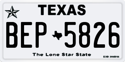 TX license plate BEP5826