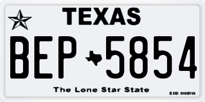 TX license plate BEP5854
