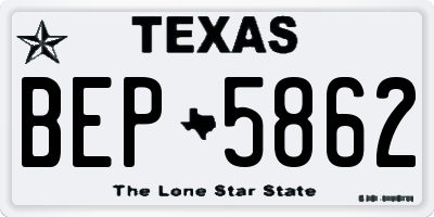 TX license plate BEP5862