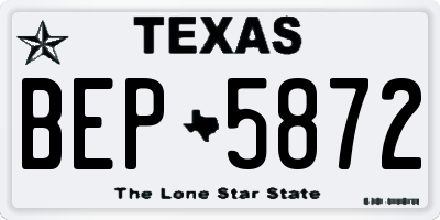 TX license plate BEP5872
