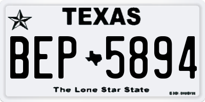 TX license plate BEP5894